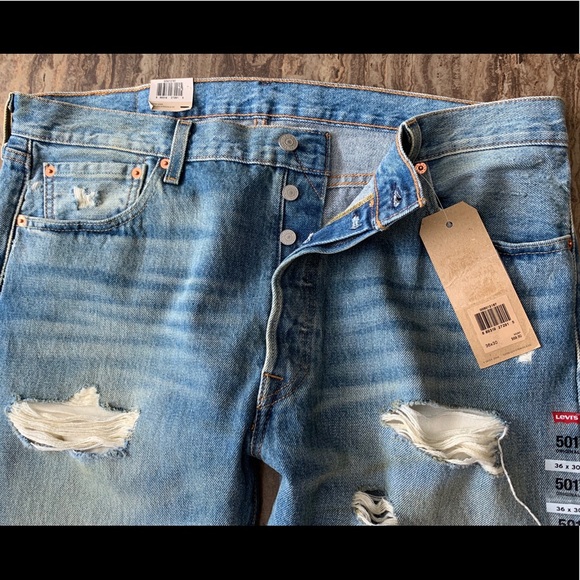 LEVI STRAUSS 501 ORIGINAL STRAIGHT LEG JEANS 36X30 - Picture 3 of 8